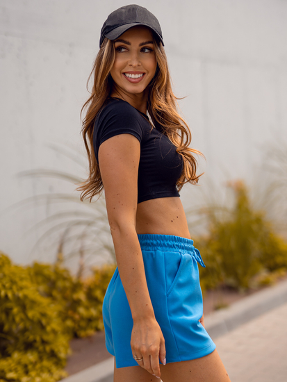 Сини къси дамски спортни панталони Bolf HA22