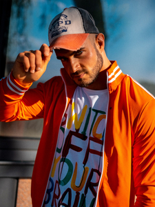 Мъжка тениска с принт бяла Bolf 1181