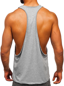 Тениска tank top мъжка без принт сив Bolf 1245