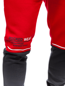 Червено мъжко долнище с принт Bolf AM85A