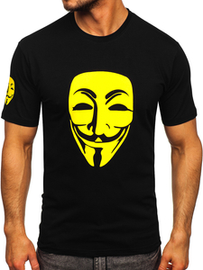 Черна мъжка тениска с принт Bolf 192367