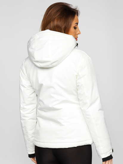 Бяло дамско зимно спортно яке Bolf HH012A