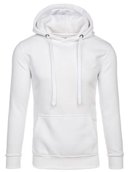 Мъжки суитшърт с качулка бял Bolf 2009