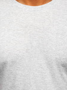 Светлосива мъжка памучна изчистена тениска Bolf 192397