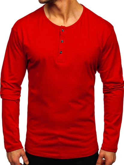 Мъжка тениска с дълъг ръкав и три червена Bolf 1114