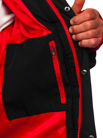 Черно капитонирано мъжко зимно яке Bolf 99527