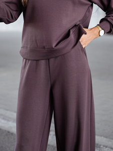 Дамски двуцветен спортен комплект шоколадов Bolf 821111