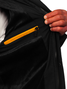 Черно дълго капитонирано мъжко зимно яке Bolf 22M57