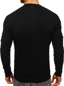 Черна мъжка жилетка от фино плетиво с копчета Bolf YY06