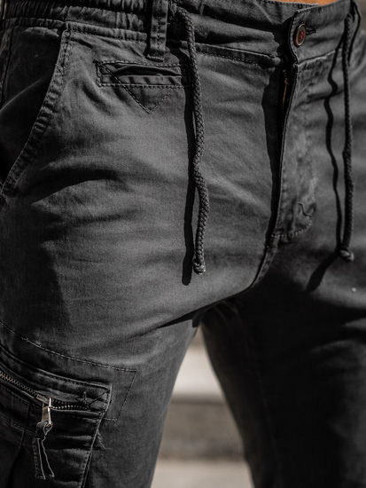 Графитни мъжки джогъри с карго джобове Bolf 8983