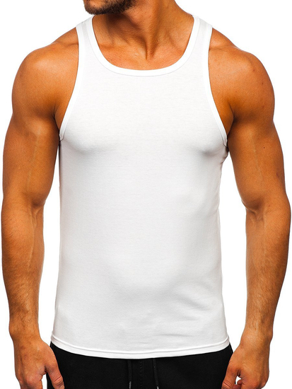 Мъжки потник без принт бял Bolf 99003