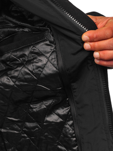 Мъжко палто черно Bolf 8856