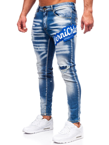 Тъмносини мъжки дънки slim fit Bolf BC1068