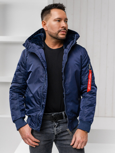 Тъмносиньо мъжко зимно яке Bolf 2120A1