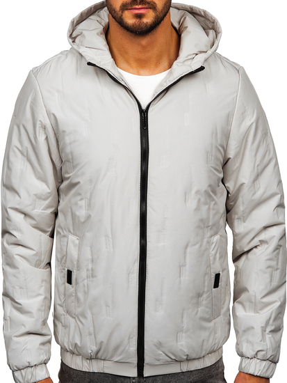 Бежово демисезонно мъжко яке с качулка Bolf 5M3116
