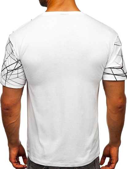 Biały t-shirt męski z nadrukiem Bolf SS10935