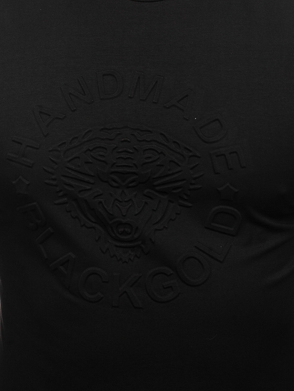 Черна мъжка тениска с принт Bolf MT3056