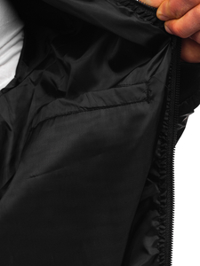 Черно мъжко преходно яке бомбър Bolf 5M708