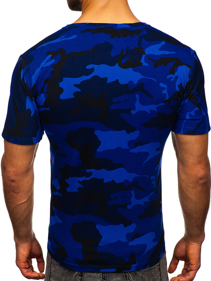 Тъмносиня тениска мъжка камуфлаж Bolf S807