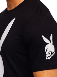 Черна мъжка тениска с принт Bolf 192368