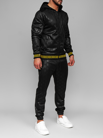 Черен мъжки анцуг с качулка Bolf 3A161