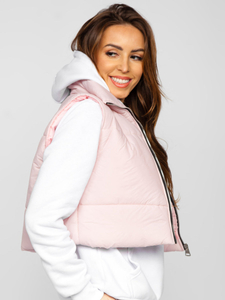 Светлорозов къс капитониран дамски елек Bolf 82330