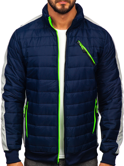 Тъмносиньо капитонирано мъжко преходно яке Bolf 8M909