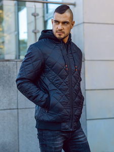 Мъжко преходно яке тип бомбър черно Bolf AK76-A