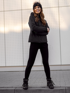 Черно дамско зимно спортно яке Bolf HH012