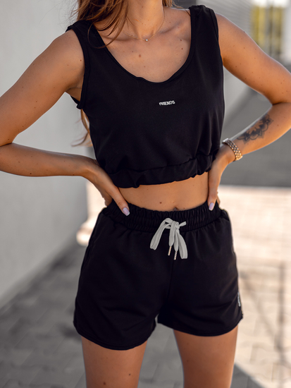 Черен дамски спортен комплект от две части Bolf YP1003A