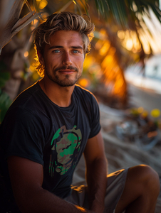 Черна памучна мъжка тениска с щампа Bolf 192379A2