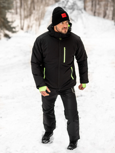 Черно мъжко зимно спортно яке Bolf HH011