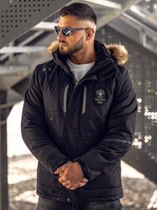 Мъжко зимно черно яке Bolf 1827A