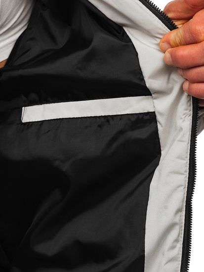 Бежово демисезонно мъжко яке с качулка Bolf 5M3116