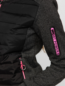 Дамско черно ватирано дежсезонно яке с качулка Bolf KSW4001A1