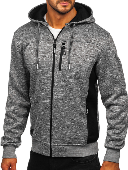 Сив изолиран мъжки суичър с качулка Bolf TC1305