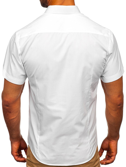 Мъжка елегантна риза с къс ръкав бяла Bolf 7501