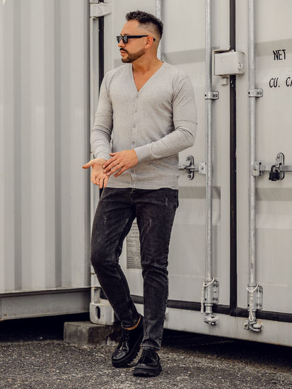 Сива мъжка жилетка с цип Bolf YY06A