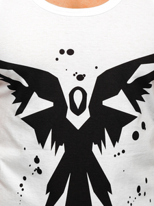 Бял мъжки потник с принт Bolf 14843