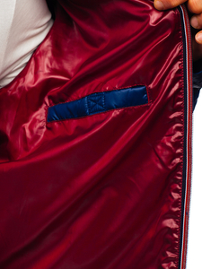 Тъмносиньо капитонирано преходно мъжко спортно яке Bolf 2066