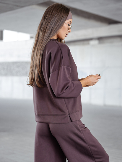 Дамски двуцветен спортен комплект шоколадов Bolf 821111