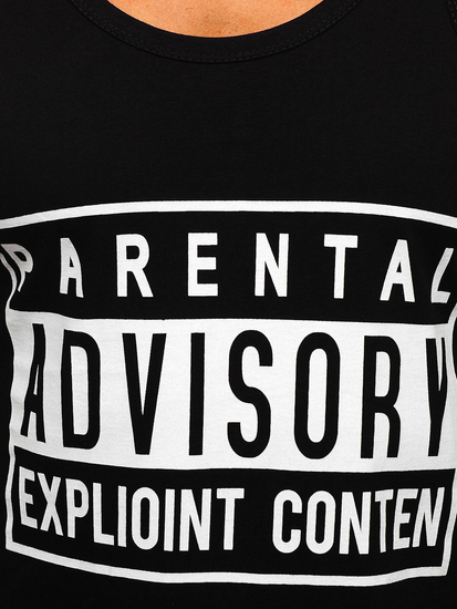 Черен потник с принт Bolf 14855