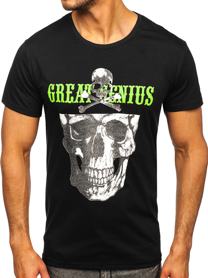 Черна мъжка тениска с принт Bolf Y70005