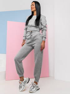 Сив дамски спортен комплект oversize от две части Bolf 8C78