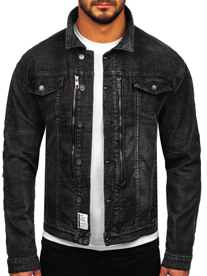 Черно мъжко дънково яке Bolf MJ508N