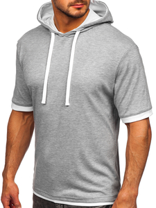 Мъжка тениска без принт сива Bolf 08