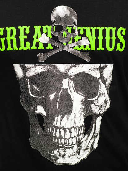 Черна мъжка тениска с принт Bolf Y70005