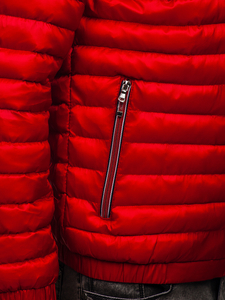 Червено капитонирано преходно мъжко спортно яке Bolf 6574