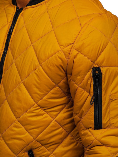 Преходно мъжко капитонирано яке тип бомбър в цвят камел Bolf MY-01A