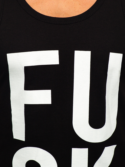 Черен мъжки потник с принт Bolf 14830